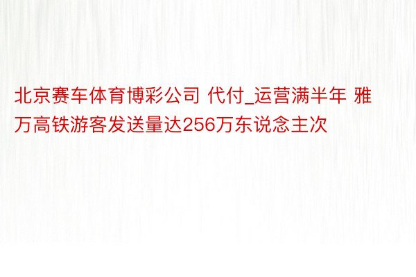 北京赛车体育博彩公司 代付_运营满半年 雅万高铁游客发送量达256万东说念主次