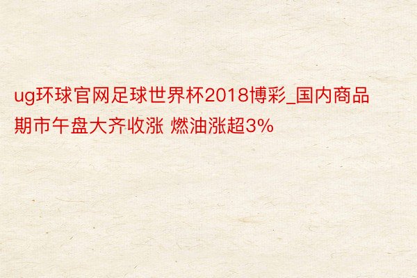 ug环球官网足球世界杯2018博彩_国内商品期市午盘大齐收涨 燃油涨超3%